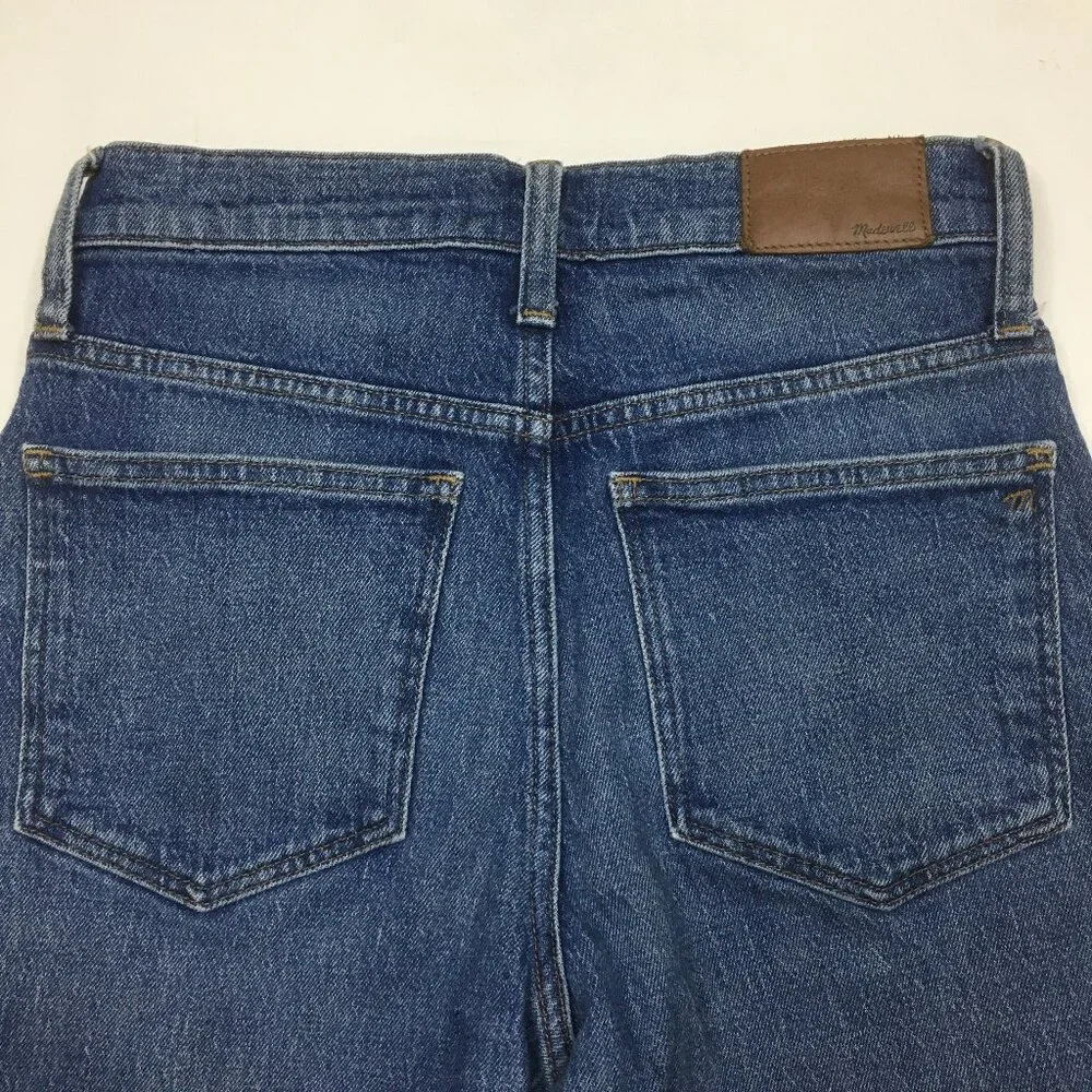 MADEWELL Petite Medium/Light Wash 5 Pocket Classic Straight Cropped Jeans - Picture 8 of 11
